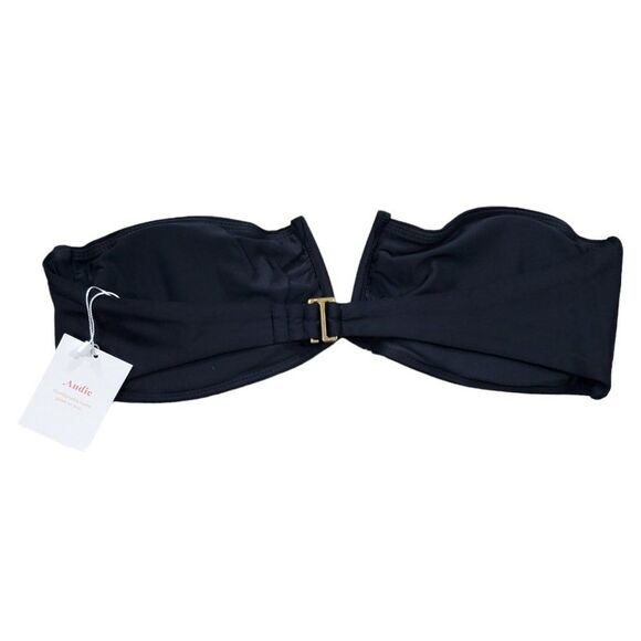 Andie Swim The Scala Bikini Top Strapless V Neck Black Size XL - Picture 2 of 6